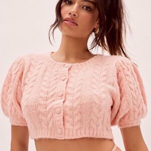 For Love & Lemons Billie Cropped Cardigan XS